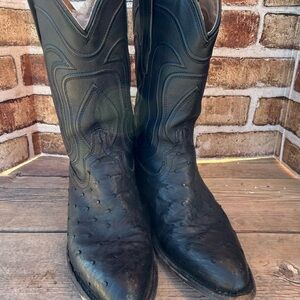 Tecovas Black Leather Ostrich? Cowboy Boots
